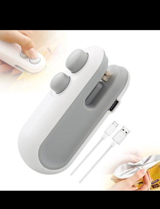 2-In-1 Mini Bag Sealer & Cutter – Portable Rechargeable Heat Sealing Machine
